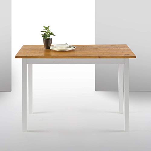 ZINUS Mesa de comedor de madera Becky de 114 cm, Mesa de cocina de madera maciza estilo casa de campo, Montaje sencillo