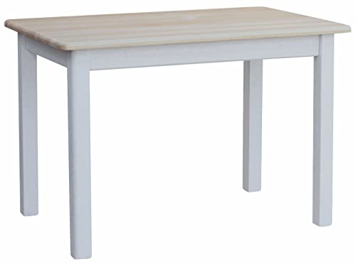Mesa de comedor mesa de cocina mesa de madera maciza de pino blanco miel nuevo fabricante pino lacado (70 x 120)