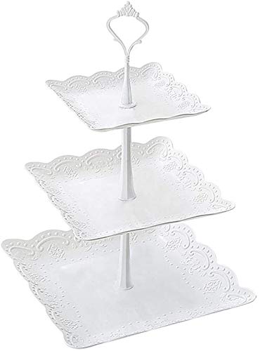 Soporte de exhibición de pastel, 3 niveles Tier Snack Plate Torre de árbol Magdalena de acrílico y Postre Soporte de exhibición para banquete de boda